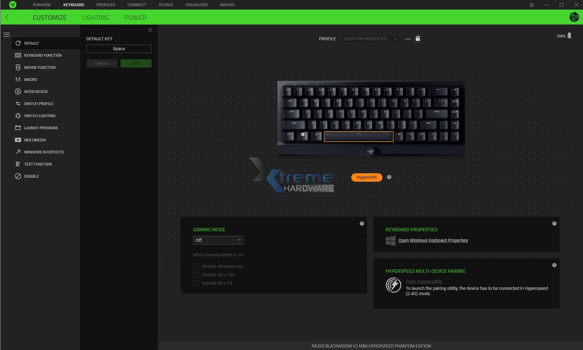 Razer Synapse BlackWidow V3 Mini HyperSpeed 3 3c5cb